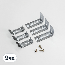 더원홈데코 콤비 블라인드 ㄱ자 브라켓 6.8 x 3.7 x 2.7 cm + 스냅 6.9 x 2.3 cm + 목재 피스 19mm 세트, 메탈, 9세트