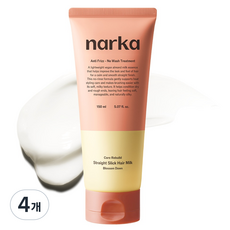 나르카 코어 리빌드 스트레이트 슬릭 열보호 노워시 헤어 밀크 블라썸던, 4개, 150ml