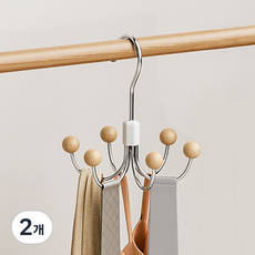 All is you 旋轉式多功能掛鉤衣架, 原木色, 2個