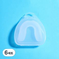 리즈제이니 모던 스포츠 운동 마우스 가드 + 케이스 세트, 08 흰색(마우스 가드), 투명(케이스), 6세트