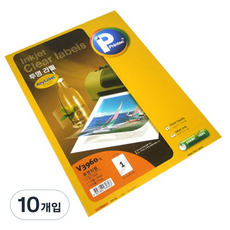 프린텍 투명 라벨지 V3960-5, 1칸, 10개