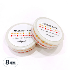 lallayena 可愛的紙膠帶 6mm*10m 2捲入, 87草莓草莓胡蘿蔔胡蘿蔔裝飾線, 8組