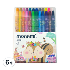 모니주 샤프식 색연필 여아용, 24색, 6개