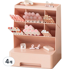 데스크 오거나이저 사무용품 수납함 SD-3811, 핑크, 4개
