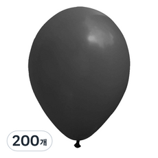 Happy Balloon 圓形氣球, 一般黑色, 200個