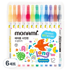 모나미 에어롱 사인펜 12색 세트, 혼합색상, 72개