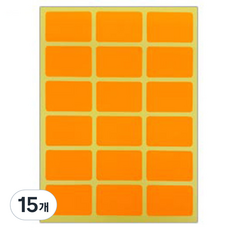 블루마토 컬러 사각 라벨 스티커 1 10p, A(연주황), 15개