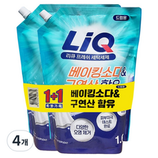 LiQ 清新滾筒洗衣精補充包, 4個, 1.6L