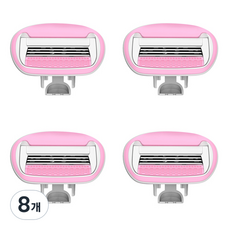 女用4層刀片美體刀替換頭, 8個, 1入