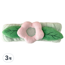 瘋狂姐妹 可愛花朵造型洗臉髮帶, 3個, 綠色