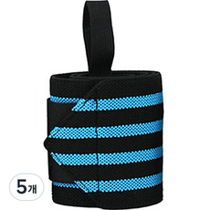 어코랄 4줄 스트라이프 벨크로 손목보호대, 블루, 5개