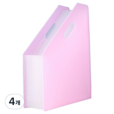 오피스코어 아코디언 오르간 스탠딩 파일 A4, 핑크, 4개