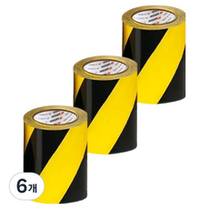 엠파이어 경고 안전 가드 사선테이프 10cm x 18m, 노랑검정, 6개