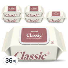 탐사 클래식 플러스 대용량 물티슈 캡형, 36개, 150매, 40g