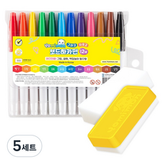 요미몬 키즈전용 보드마카펜 12종 + 지우개 2p 세트, 혼합색상, 5세트