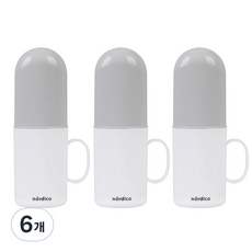 노르디코 킨더 양치컵 칫솔 케이스, 그레이, 6개