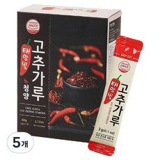 국산 태양빛 청양 고춧가루 스틱 20p, 60g, 5개