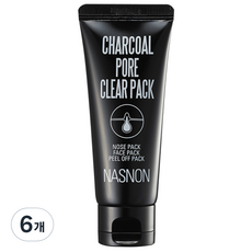 나스논 차콜 포어 클리어 팩, 1개입, 6개