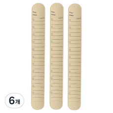 Mungudam 護士手腕清單 可重複使用備忘錄腕帶 中型, 6個, 05 米色