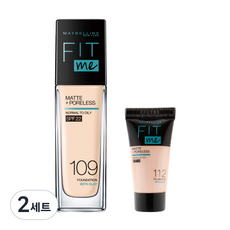 메이블린 핏미 파운데이션 30ml + 미니 파운데이션 5ml 세트, 본품(109 라이트 아이보리), 미니(랜덤발송), 2세트
