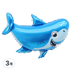 파티짱 바다 여름 은박 모음 생일 파티 풍선, 25 주니어 상어, 3개