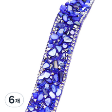 Misoroun 珠寶水鑽裝飾貼紙 2cm, 深藍色線條, 6個