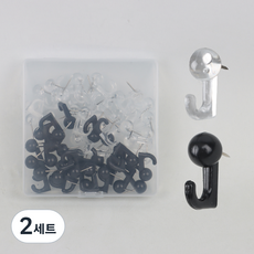 ALLGORR 石膏板掛鉤 2款 x 25p 組 FREE, 黑色, 透明, 2套