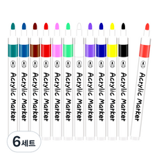 영아트 데코 드로잉 아크릴 마카펜 세트, 12색, 6세트