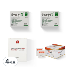 글루코닥터 탑 스트립 혈당측정지 50p x 2개 + 바른케어 채혈침 30G 100p + 알콜솜 100p, 4세트