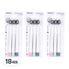 오픈스페이스 미니소프트 대나무 숯 칫솔 3종 세트, 18세트, 3개입