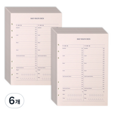 페이퍼리안 메이크어메모 6공 내지 A5 건강관리, 16개입, 6개