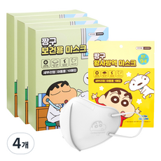 숨그림 대원미디어 짱구는 못말려 2D 새부리형 황사방역 마스크 소형 KF94, 흰색, 30개입, 4개