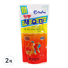 핑퐁 새우미 금붕어 시클리드 사료, 200g, 2개