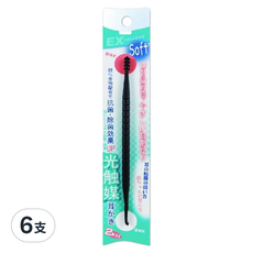 NOYL 光觸媒雙功能耳扒 雙頭設計 螺旋頭輕鬆除垢 輕巧方便攜帶, 1入, 6支