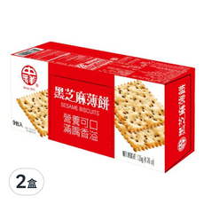 中祥 黑芝麻薄餅, 135g, 2盒