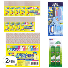 JONG IE NARA 3000特別色紙 10入+國家膠 15g*2入+Kokuyo SAXA飛行蓋剪刀 藍色, 2套, 25 種顏色