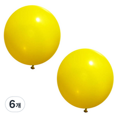 셈퍼텍스 대형라운드풍선 90cm 1입, 옐로우, 6개