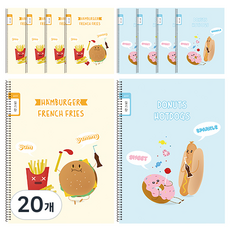 영아트 초등 스프링 노트 넓은 칸 일기장, 랜덤 발송, 20개