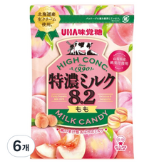 UHA 味覺糖 特濃牛奶水蜜桃糖, 68g, 6個