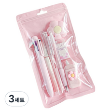 Ilsangsokbanzzak 文具7件組, 3套, 粉紅色