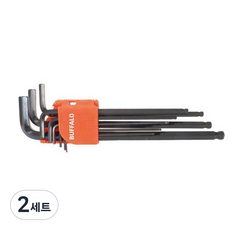 SESHIN Buffalo 球頭扳手 9件組 黑色 1.5~10mm SB-BWBL9, 2套