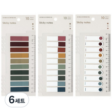 조이픽 간편자 접착메모지플래그 인덱스탭 3종세트 딥컬러, 6세트