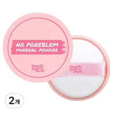 터치인솔 노 포어블럼 미네랄 파우더 5g, 화이트, 2개