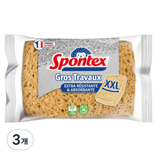 스폰텍스 GROS TRAVAUX 스크럽 스펀지 XXL 대형, 3개, 1개입