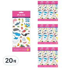 Uniart 教學用透明貼紙 海洋魚類, 混合顏色, 20個