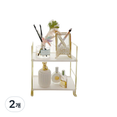더이쁨 DIY 철제 화장품 정리대 2단 EP-0734, 골드, 2개