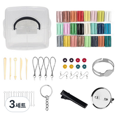 투데이리빙 24색 폴리머 클레이 키트 + 보관 케이스 세트 CD_OAT_AL040Q, 혼합색상, 3세트