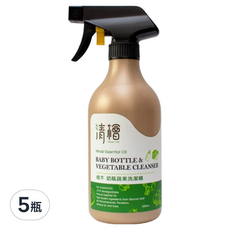Hinoki Life 清檜 檜木奶瓶蔬果洗潔精 500ml, 天然檜木精油, 溫和不刺激, 有效去除農藥殘留, 5瓶