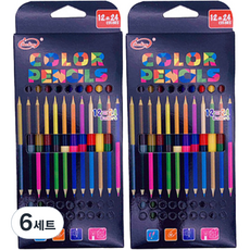 더조넷 컬러 투헤드 색연필 12p, 6세트, 24색