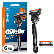 Gillette 吉列 ProGlide無感系列刮鬍刀+刮鬍刀頭 2入組, 6組
